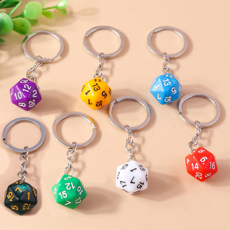 Colorful Multi-sided Dice D20 RPG Pendant Gift Keychain - Dice Drop