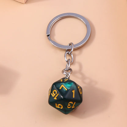 Colorful Multi-sided Dice D20 RPG Pendant Gift Keychain - Dice Drop