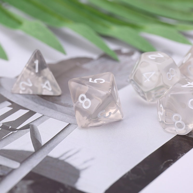 Clear White Acrylic Dice set - Dice Drop