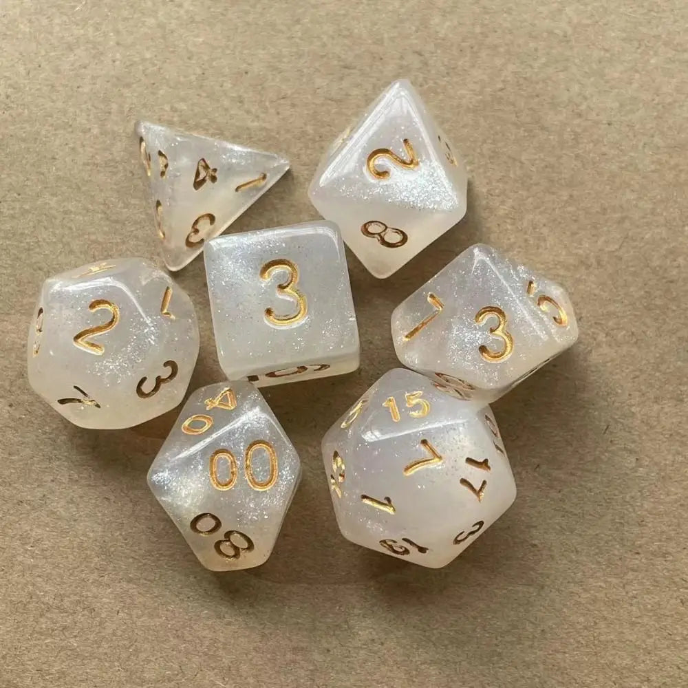 Acrylic Multifaceted Dice Set Table Game Opaque Polyhedral Dices for DND Dice Tabletop RPG - Dice Drop