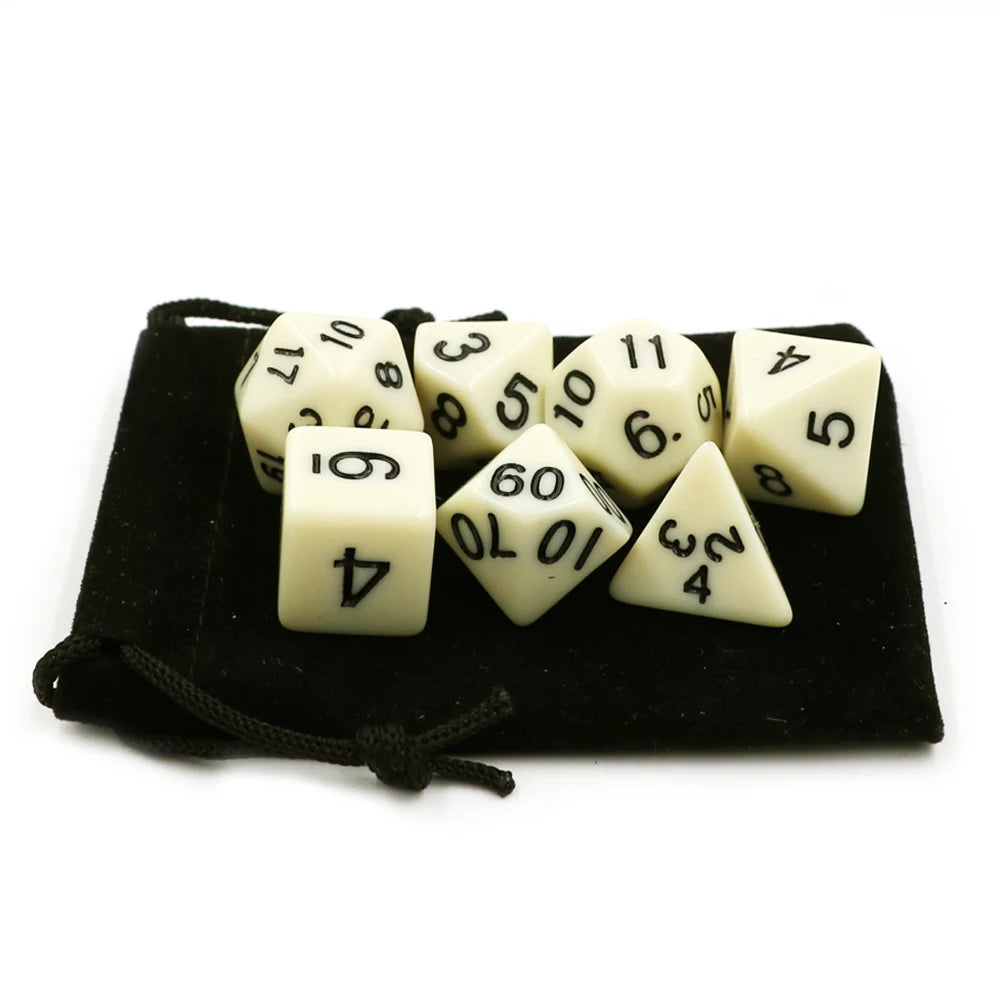 7pcs/set RPG Game Dice Polyhedron Acrylic DND Solid Color Multicolor Digital Cubes - Dice Drop