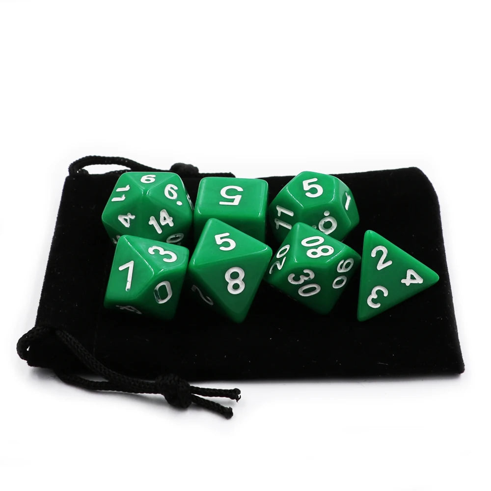 7pcs/set RPG Game Dice Polyhedron Acrylic DND Solid Color Multicolor Digital Cubes - Dice Drop