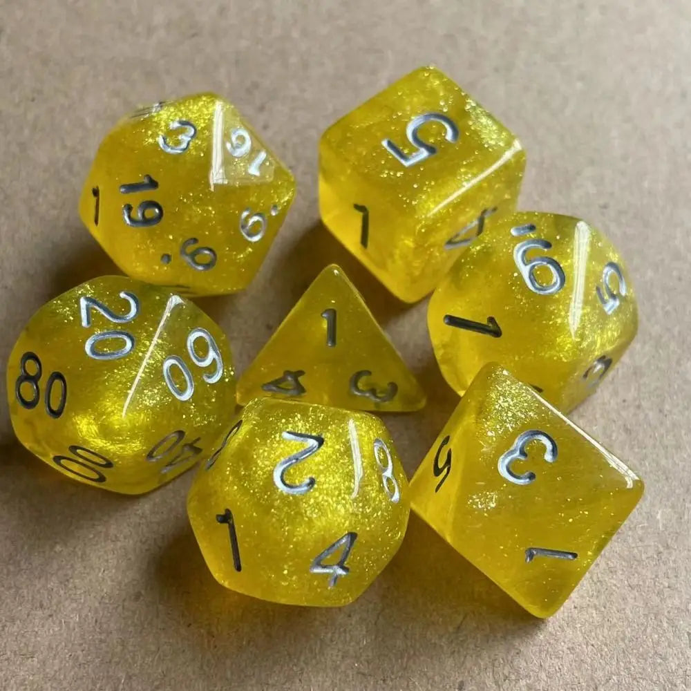 Acrylic Multifaceted Dice Set Table Game Opaque Polyhedral Dices for DND Dice Tabletop RPG - Dice Drop