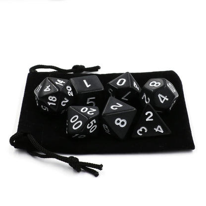 7pcs/set RPG Game Dice Polyhedron Acrylic DND Solid Color Multicolor Digital Cubes - Dice Drop