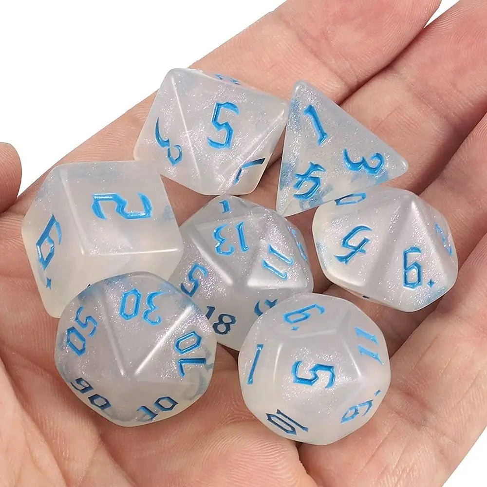 Acrylic Multifaceted Dice Set Table Game Opaque Polyhedral Dices for DND Dice Tabletop RPG - Dice Drop