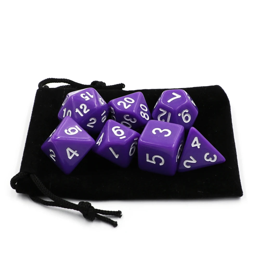 7pcs/set RPG Game Dice Polyhedron Acrylic DND Solid Color Multicolor Digital Cubes - Dice Drop