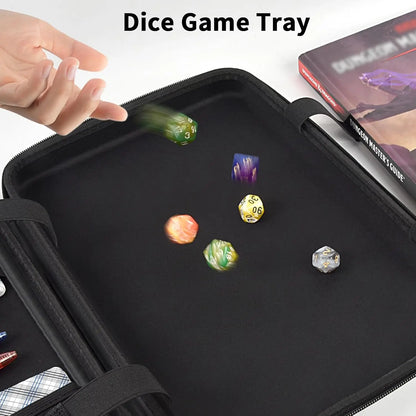 Dice Tray Box for DND Dice Set for D&D, Rolling Trays Polyhedral Dices Storage Bag Holder for Dungeons and Dragons for RPG