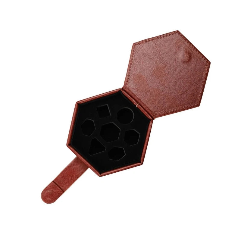 Faux Leather Hexagon RPG Dice Case - Dice Drop Store