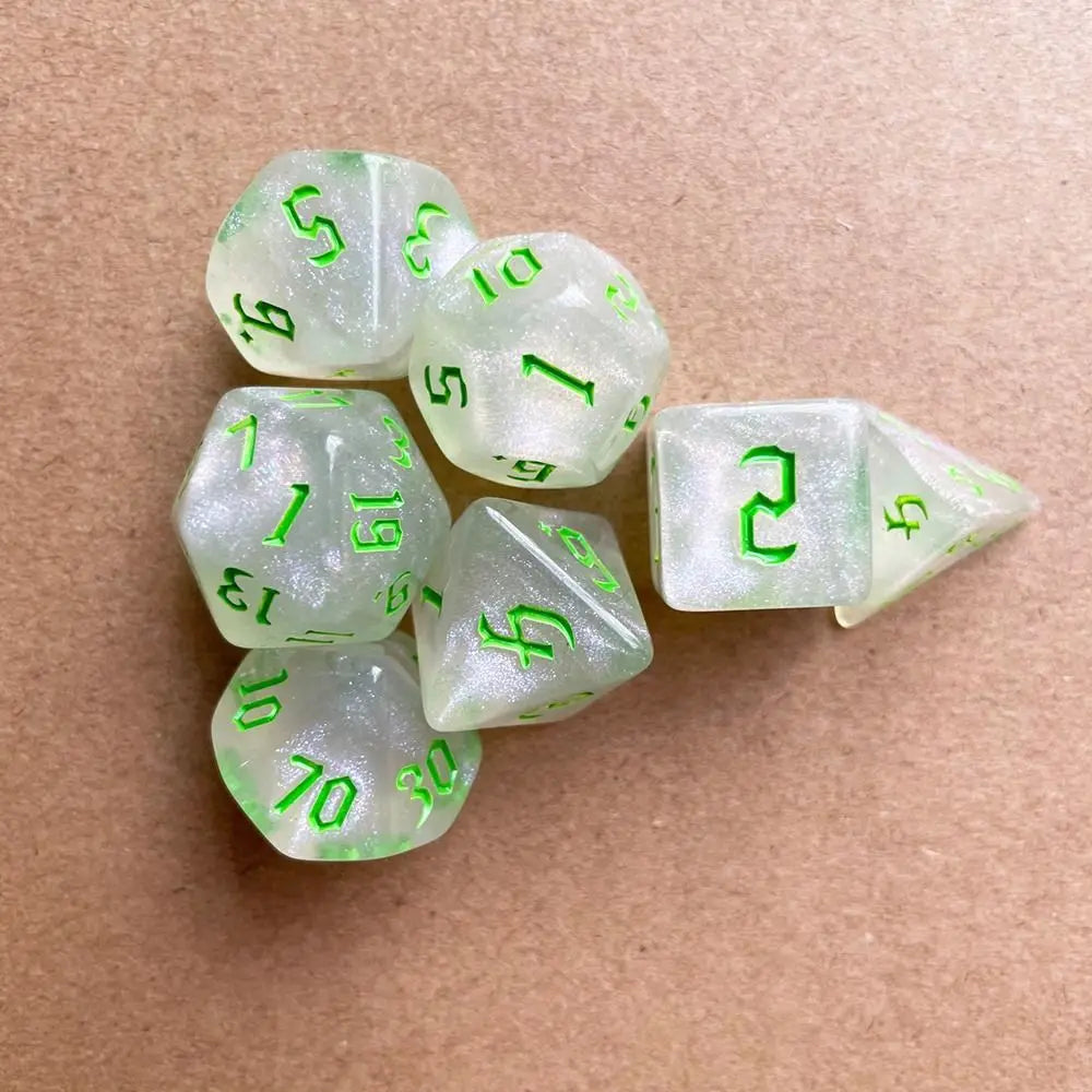 Acrylic Multifaceted Dice Set Table Game Opaque Polyhedral Dices for DND Dice Tabletop RPG - Dice Drop