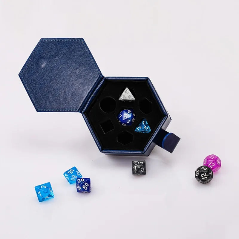 Faux Leather Hexagon RPG Dice Case - Dice Drop Store