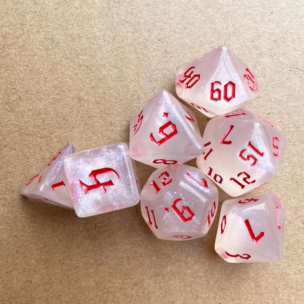 Acrylic Multifaceted Dice Set Table Game Opaque Polyhedral Dices for DND Dice Tabletop RPG - Dice Drop