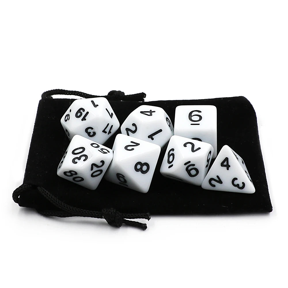 7pcs/set RPG Game Dice Polyhedron Acrylic DND Solid Color Multicolor Digital Cubes - Dice Drop