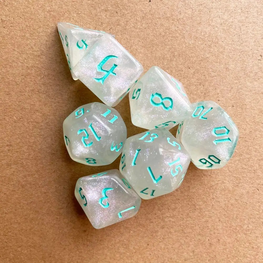 Acrylic Multifaceted Dice Set Table Game Opaque Polyhedral Dices for DND Dice Tabletop RPG - Dice Drop