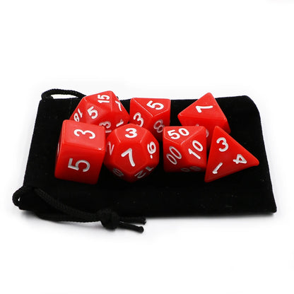 7pcs/set RPG Game Dice Polyhedron Acrylic DND Solid Color Multicolor Digital Cubes - Dice Drop