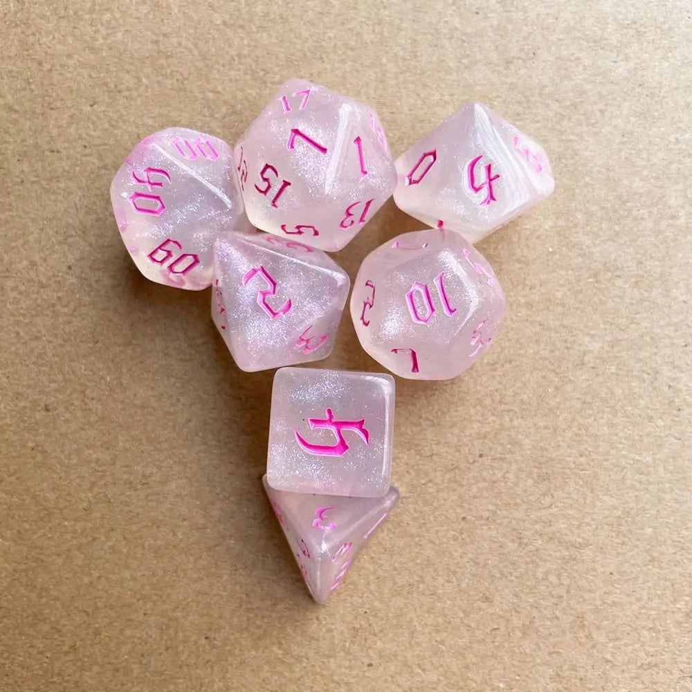 Acrylic Multifaceted Dice Set Table Game Opaque Polyhedral Dices for DND Dice Tabletop RPG - Dice Drop