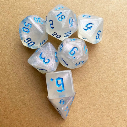 Acrylic Multifaceted Dice Set Table Game Opaque Polyhedral Dices for DND Dice Tabletop RPG - Dice Drop