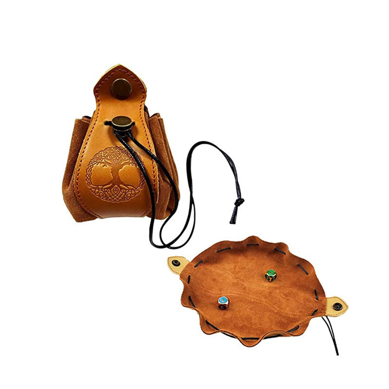 Genuine Leather For DND Dice Bag Tray 5 Celtic Designs Cute Drawstring Pouch D&D Roleplaying RPG Gift Ideas Coin Purse - Dice Drop